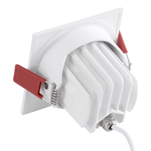 GLOBOSTAR® LEO-SQ 60291 Χωνευτό Κινούμενο Downlight Σποτ με Honeycomb Anti Glare Reflector LED 10W 1250lm 38° AC 220-240V IP20 Θερμό Λευκό 2700K - Bridgelux COB Chip & TÜV SÜD Driver - Λευκό Ματ - Μ8.5 x Π8.5 x Υ6.6cm / Q7.5 x 7.5cm - 5 Χρόνια Εγγύηση