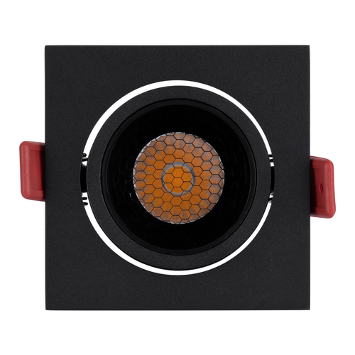 GLOBOSTAR® LEO-SQ 60292 Χωνευτό Κινούμενο Downlight Σποτ με Honeycomb Anti Glare Reflector LED 10W 1300lm 38° AC 220-240V IP20 Φυσικό Λευκό 4500K - Bridgelux COB Chip & TÜV SÜD Driver - Μαύρο Ματ - Μ8.5 x Π8.5 x Υ6.6cm / Q7.5 x 7.5cm - 5 Χρόνια Εγγύηση