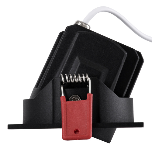 GLOBOSTAR® LEO-SQ 60293 Χωνευτό Κινούμενο Downlight Σποτ με Honeycomb Anti Glare Reflector LED 10W 1250lm 38° AC 220-240V IP20 Θερμό Λευκό 2700K - Bridgelux COB Chip & TÜV SÜD Driver - Μαύρο Ματ - Μ8.5 x Π8.5 x Υ6.6cm / Q7.5 x 7.5cm - 5 Χρόνια Εγγύηση