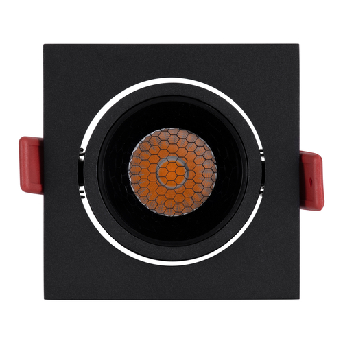 GLOBOSTAR® LEO-SQ 60293 Χωνευτό Κινούμενο Downlight Σποτ με Honeycomb Anti Glare Reflector LED 10W 1250lm 38° AC 220-240V IP20 Θερμό Λευκό 2700K - Bridgelux COB Chip & TÜV SÜD Driver - Μαύρο Ματ - Μ8.5 x Π8.5 x Υ6.6cm / Q7.5 x 7.5cm - 5 Χρόνια Εγγύηση