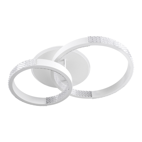 GLOBOSTAR® DIAMOND 61112 Μοντέρνο Φωτιστικό Οροφής LED 67W 8078lm 360° AC 220-240V IP20 Ρυθμιζόμενο Λευκό CCT με Χειριστήριο από 2700K έως 6000K Dimmable - Lumileds SMD Chip - Λευκό Ματ - Μ60 x Π40 x Υ14cm - 3 Χρόνια Εγγύηση