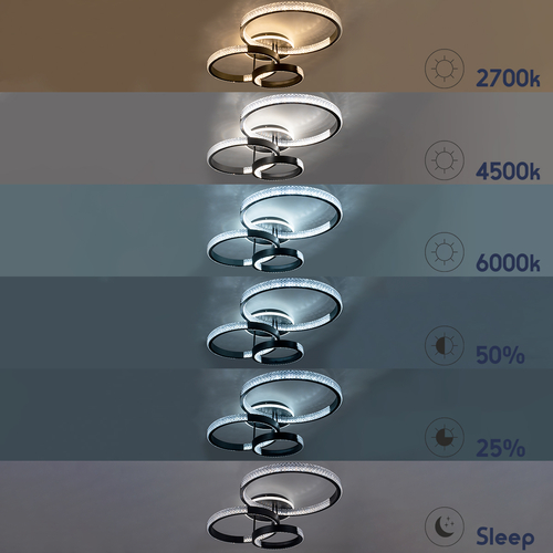 GLOBOSTAR® DIAMOND 61114 Μοντέρνο Φωτιστικό Οροφής LED 100W 12123lm 360° AC 220-240V IP20 Ρυθμιζόμενο Λευκό CCT με Χειριστήριο από 2700K έως 6000K Dimmable - Lumileds SMD Chip - Μαύρο Ματ - Μ80 x Π50 x Υ20cm - 3 Χρόνια Εγγύηση