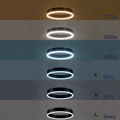 GLOBOSTAR® VENOM 61173 Μοντέρνο Κρεμαστό Φωτιστικό Οροφής LED 30W 3513lm 120° AC 220-240V IP20 Ρυθμιζόμενο Λευκό CCT με Χειριστήριο από 2700K έως 6000K Dimmable - Lumileds SMD Chip - Μαύρο Ματ - Μ40 x Π40 x Υ6.5cm - 3 Χρόνια Εγγύηση