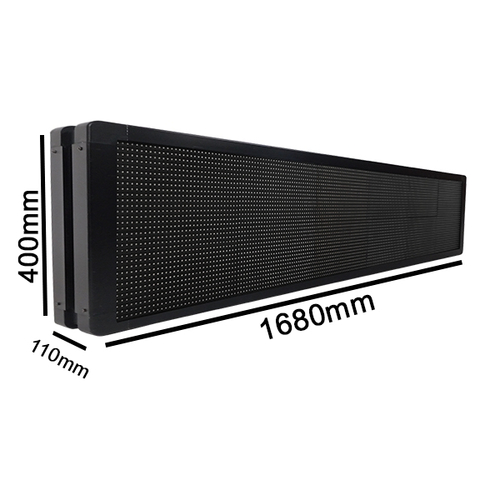 GLOBOSTAR® DISPLAY 90330 Κυλιόμενη Ψηφιακή Επιγραφή P10 Διπλής Όψης LED AC 220-240V Αδιάβροχο IP65 Ψυχρό Λευκό 6000K - WiFi Control μέσω FK APP - Αισθητήρας Θερμοκρασίας & Υγρασίας - Μ168 x Π12 x Υ40cm - 2 Χρόνια Εγγύηση