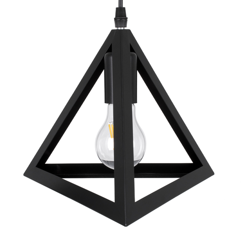GLOBOSTAR® TRIANGLE 00621 Μοντέρνο Κρεμαστό Φωτιστικό Οροφής με Ντουί 3 x E27 AC 220-240V IP20 - Μαύρο - Μ70 x Π22 x Y130cm
