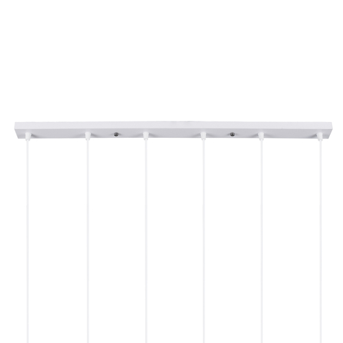 GLOBOSTAR® DILLON 00633 Μοντέρνο Κρεμαστό Φωτιστικό Οροφής με Ντουί 6 x E27 AC 220-240V IP20 - Λευκό & Μπεζ - Μ84 x Π14 x Υ130cm