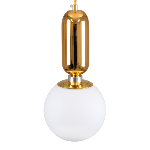 GLOBOSTAR® MAVERICK 00943 Μοντέρνο Κρεμαστό Φωτιστικό Οροφής με Ντουί 1 x E27 AC 220-240V IP20 - Χρυσό & Λευκό - Μ15 x Π15 x Υ33cm