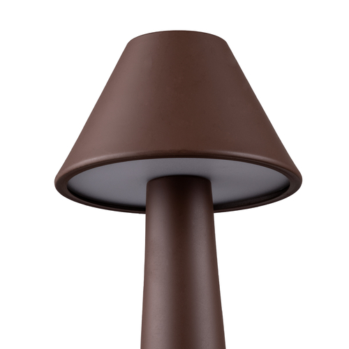 GloboStar® MOLLY 76519 Επαναφορτιζόμενο Επιτραπέζιο Φωτιστικό Πορτατίφ LED 1.5W 105lm 120° DC 5V IP44 Θερμό Λευκό 2700K Dimmable Καφέ Αλουμίνιο - Μ10 x Π10 x Υ23cm - 2 Xρόνια Εγγύηση