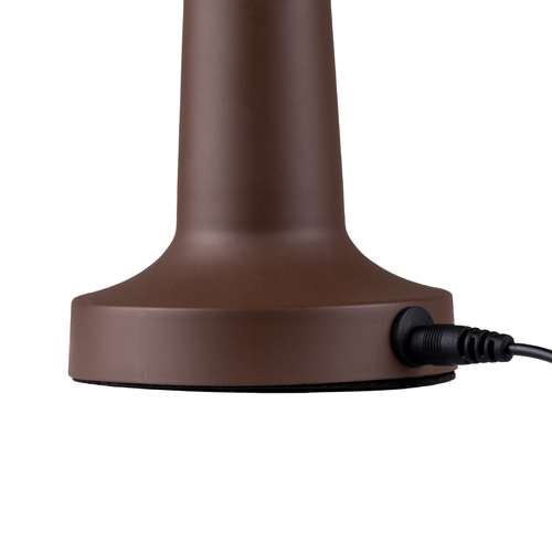 GloboStar® MOLLY 76519 Επαναφορτιζόμενο Επιτραπέζιο Φωτιστικό Πορτατίφ LED 1.5W 105lm 120° DC 5V IP44 Θερμό Λευκό 2700K Dimmable Καφέ Αλουμίνιο - Μ10 x Π10 x Υ23cm - 2 Xρόνια Εγγύηση