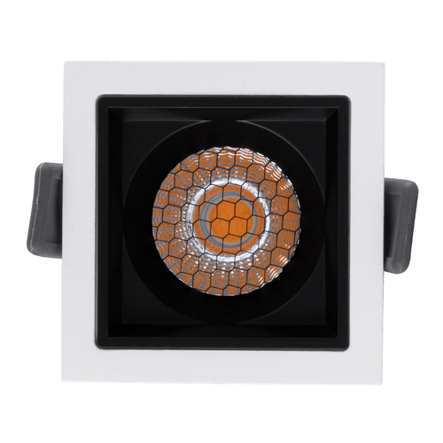 GLOBOSTAR® PLUTO-S 60265 Χωνευτό Downlight Σποτ με Honeycomb Anti Glare Reflector LED 7W 875lm 38° AC 220-240V IP20 Θερμό Λευκό 2700K - Bridgelux COB Chip & TÜV SÜD Driver - Λευκό & Μαύρο Ματ - Μ6.4 x Π6.4 x Υ4.9cm / Q5.5 x 5.5cm x - 5 Χρόνια Εγγύηση