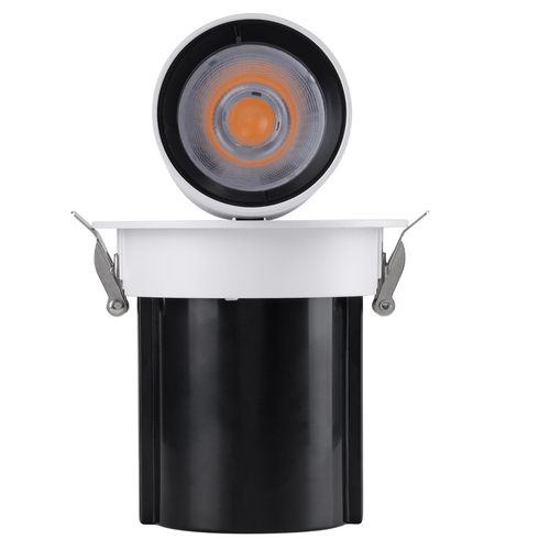 GLOBOSTAR® VIRGO-M 60307 Χωνευτό Κινούμενο Downlight Σποτ LED 12W 1500lm 36° AC 220-240V IP20 Θερμό Λευκό 2700K - Bridgelux COB Chip & TÜV SÜD Driver - Λευκό & Μαύρο Ματ - Μ11 x Π11 x Υ11.5cm / Q9.5cm - 5 Χρόνια Εγγύηση