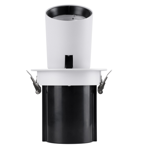 GLOBOSTAR® VIRGO-B 60310 Χωνευτό Κινούμενο Downlight Σποτ LED 20W 2600lm 36° AC 220-240V IP20 Φυσικό Λευκό 4500K - Bridgelux COB Chip & TÜV SÜD Driver - Λευκό & Μαύρο Ματ - Μ13.5 x Π13.5 x Υ14cm / Q11.5cm - 5 Χρόνια Εγγύηση