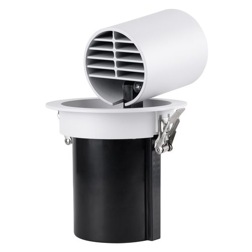 GLOBOSTAR® VIRGO-B 60311 Χωνευτό Κινούμενο Downlight Σποτ LED 20W 2500lm 36° AC 220-240V IP20 Θερμό Λευκό 2700K - Bridgelux COB Chip & TÜV SÜD Driver - Λευκό & Μαύρο Ματ - Μ13.5 x Π13.5 x Υ14cm / Q11.5cm - 5 Χρόνια Εγγύηση