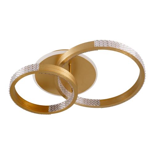 GLOBOSTAR® DIAMOND 61113 Μοντέρνο Φωτιστικό Οροφής LED 67W 8078lm 360° AC 220-240V IP20 Ρυθμιζόμενο Λευκό CCT με Χειριστήριο από 2700K έως 6000K Dimmable - Lumileds SMD Chip - Χρυσό Βούρτσας - Μ60 x Π40 x Υ14cm - 3 Χρόνια Εγγύηση