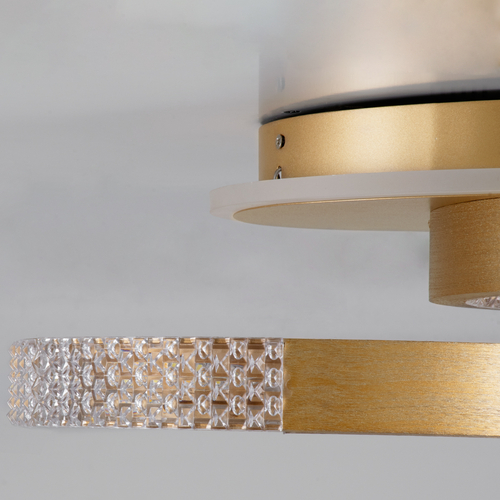 GLOBOSTAR® DIAMOND 61113 Μοντέρνο Φωτιστικό Οροφής LED 67W 8078lm 360° AC 220-240V IP20 Ρυθμιζόμενο Λευκό CCT με Χειριστήριο από 2700K έως 6000K Dimmable - Lumileds SMD Chip - Χρυσό Βούρτσας - Μ60 x Π40 x Υ14cm - 3 Χρόνια Εγγύηση