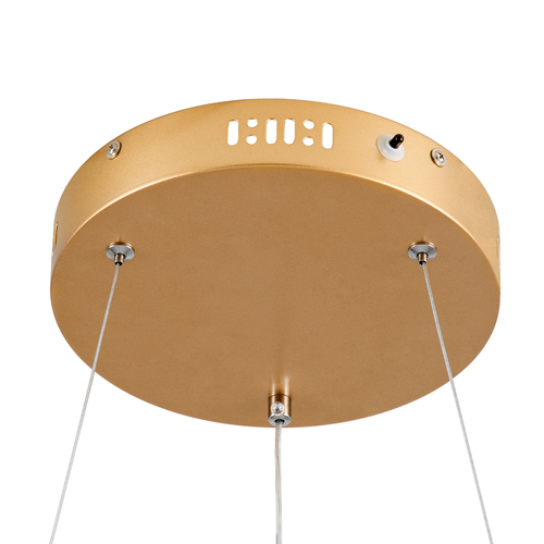 GLOBOSTAR® VENOM 61175 Μοντέρνο Κρεμαστό Φωτιστικό Οροφής LED 30W 3513lm 120° AC 220-240V IP20 Ρυθμιζόμενο Λευκό CCT με Χειριστήριο από 2700K έως 6000K Dimmable - Lumileds SMD Chip - Χρυσό Βούρτσας - Μ40 x Π40 x Υ6.5cm - 3 Χρόνια Εγγύηση