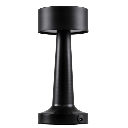 GloboStar® BELLA 76503 Επαναφορτιζόμενο Επιτραπέζιο Φωτιστικό Πορτατίφ LED 1.5W 105lm 120° DC 5V IP44 Θερμό Λευκό 2700K Dimmable Μαύρο Αλουμίνιο - Μ9 x Π9 x Υ21cm - 2 Xρόνια Εγγύηση