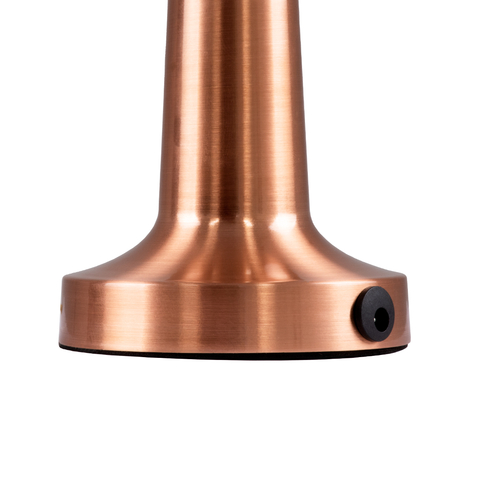 GloboStar® BELLA 76505 Επαναφορτιζόμενο Επιτραπέζιο Φωτιστικό Πορτατίφ LED 1.5W 105lm 120° DC 5V IP44 Θερμό Λευκό 2700K Dimmable Χάλκινο Αλουμίνιο - Μ9 x Π9 x Υ21cm - 2 Xρόνια Εγγύηση