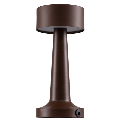 GloboStar® BELLA 76507 Επαναφορτιζόμενο Επιτραπέζιο Φωτιστικό Πορτατίφ LED 1.5W 105lm 120° DC 5V IP44 Θερμό Λευκό 2700K Dimmable Καφέ Αλουμίνιο - Μ9 x Π9 x Υ21cm - 2 Xρόνια Εγγύηση