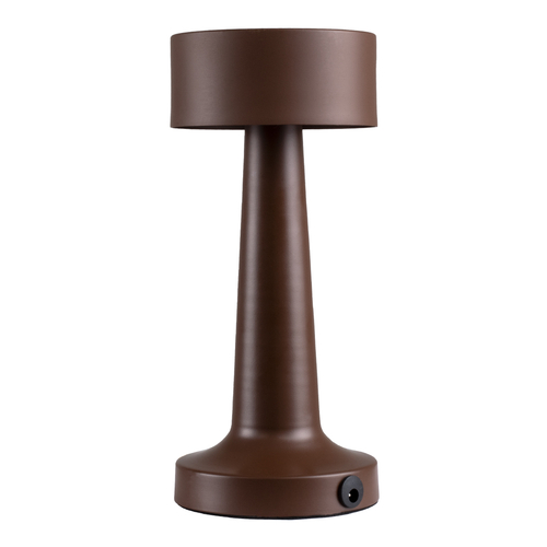 GloboStar® BELLA 76507 Επαναφορτιζόμενο Επιτραπέζιο Φωτιστικό Πορτατίφ LED 1.5W 105lm 120° DC 5V IP44 Θερμό Λευκό 2700K Dimmable Καφέ Αλουμίνιο - Μ9 x Π9 x Υ21cm - 2 Xρόνια Εγγύηση