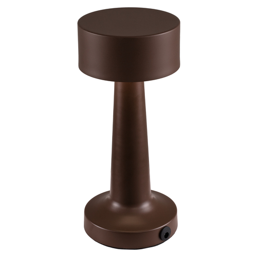 GloboStar® BELLA 76507 Επαναφορτιζόμενο Επιτραπέζιο Φωτιστικό Πορτατίφ LED 1.5W 105lm 120° DC 5V IP44 Θερμό Λευκό 2700K Dimmable Καφέ Αλουμίνιο - Μ9 x Π9 x Υ21cm - 2 Xρόνια Εγγύηση