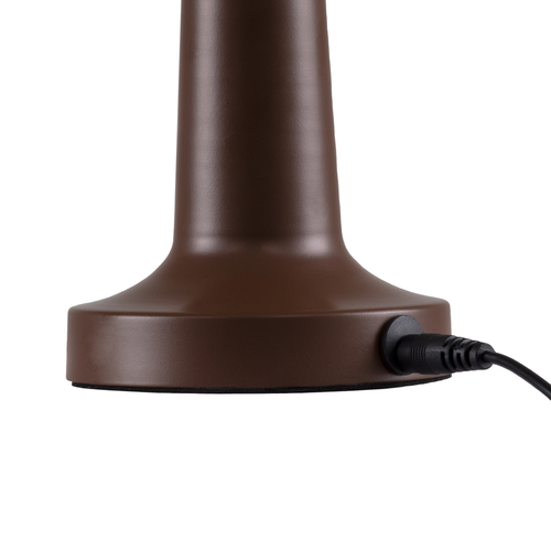 GloboStar® BELLA 76507 Επαναφορτιζόμενο Επιτραπέζιο Φωτιστικό Πορτατίφ LED 1.5W 105lm 120° DC 5V IP44 Θερμό Λευκό 2700K Dimmable Καφέ Αλουμίνιο - Μ9 x Π9 x Υ21cm - 2 Xρόνια Εγγύηση