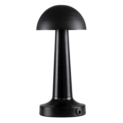 GloboStar® COCO 76509 Επαναφορτιζόμενο Επιτραπέζιο Φωτιστικό Πορτατίφ LED 1.5W 105lm 120° DC 5V IP44 Θερμό Λευκό 2700K Dimmable Μαύρο Αλουμίνιο - Μ10 x Π10 x Υ22cm - 2 Xρόνια Εγγύηση