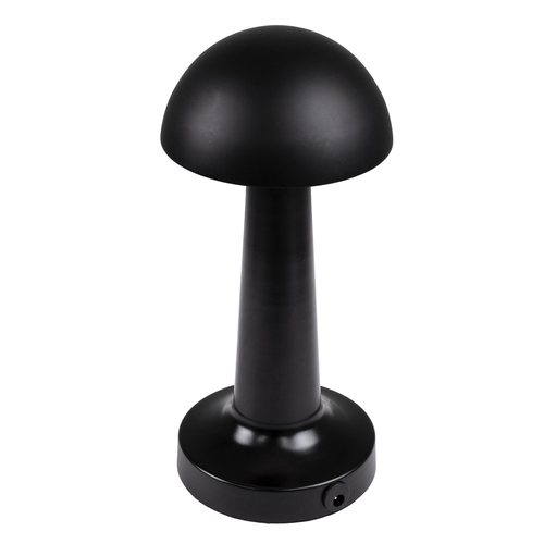 GloboStar® COCO 76509 Επαναφορτιζόμενο Επιτραπέζιο Φωτιστικό Πορτατίφ LED 1.5W 105lm 120° DC 5V IP44 Θερμό Λευκό 2700K Dimmable Μαύρο Αλουμίνιο - Μ10 x Π10 x Υ22cm - 2 Xρόνια Εγγύηση