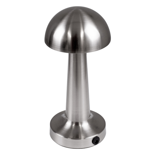 GloboStar® COCO 76510 Επαναφορτιζόμενο Επιτραπέζιο Φωτιστικό Πορτατίφ LED 1.5W 105lm 120° DC 5V IP44 Θερμό Λευκό 2700K Dimmable Ασημί Αλουμίνιο - Μ10 x Π10 x Υ22cm - 2 Xρόνια Εγγύηση