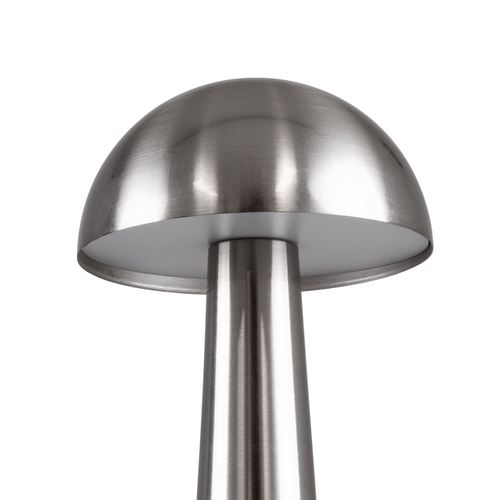 GloboStar® COCO 76510 Επαναφορτιζόμενο Επιτραπέζιο Φωτιστικό Πορτατίφ LED 1.5W 105lm 120° DC 5V IP44 Θερμό Λευκό 2700K Dimmable Ασημί Αλουμίνιο - Μ10 x Π10 x Υ22cm - 2 Xρόνια Εγγύηση