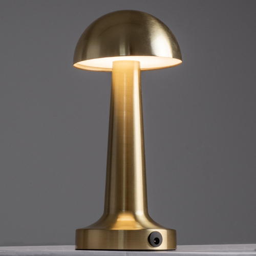 GloboStar® COCO 76512 Επαναφορτιζόμενο Επιτραπέζιο Φωτιστικό Πορτατίφ LED 1.5W 105lm 120° DC 5V IP44 Θερμό Λευκό 2700K Dimmable Χρυσό Αλουμίνιο - Μ10 x Π10 x Υ22cm - 2 Xρόνια Εγγύηση