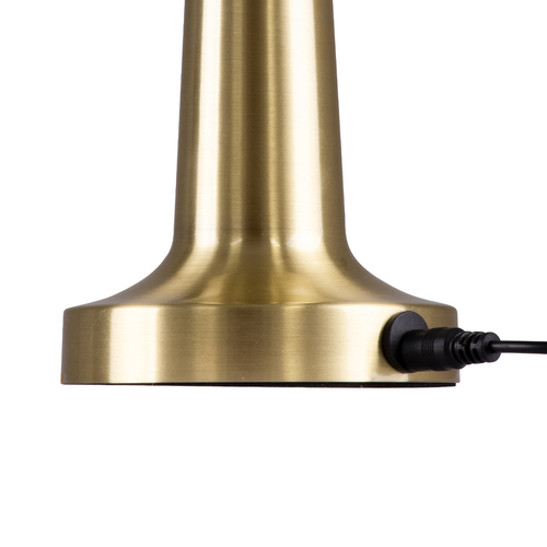 GloboStar® COCO 76512 Επαναφορτιζόμενο Επιτραπέζιο Φωτιστικό Πορτατίφ LED 1.5W 105lm 120° DC 5V IP44 Θερμό Λευκό 2700K Dimmable Χρυσό Αλουμίνιο - Μ10 x Π10 x Υ22cm - 2 Xρόνια Εγγύηση