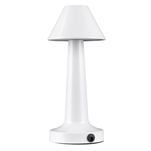 GloboStar® MOLLY 76514 Επαναφορτιζόμενο Επιτραπέζιο Φωτιστικό Πορτατίφ LED 1.5W 105lm 120° DC 5V IP44 Θερμό Λευκό 2700K Dimmable Λευκό Αλουμίνιο - Μ10 x Π10 x Υ23cm - 2 Xρόνια Εγγύηση