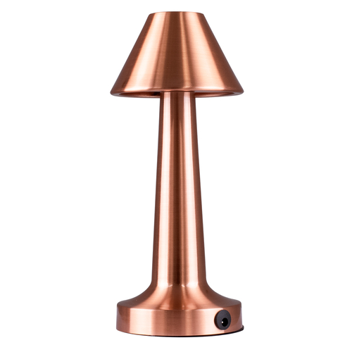 GloboStar® MOLLY 76517 Επαναφορτιζόμενο Επιτραπέζιο Φωτιστικό Πορτατίφ LED 1.5W 105lm 120° DC 5V IP44 Θερμό Λευκό 2700K Dimmable Χάλκινο Αλουμίνιο - Μ10 x Π10 x Υ23cm - 2 Xρόνια Εγγύηση