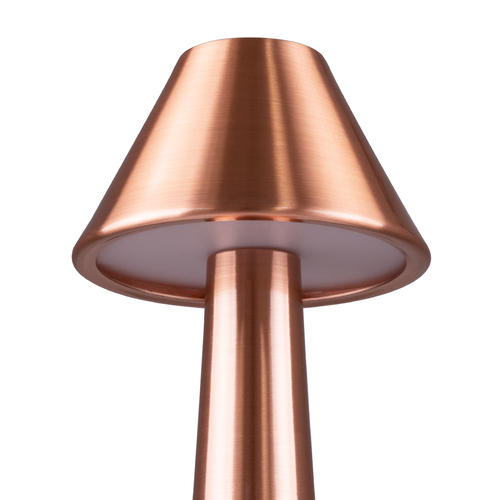 GloboStar® MOLLY 76517 Επαναφορτιζόμενο Επιτραπέζιο Φωτιστικό Πορτατίφ LED 1.5W 105lm 120° DC 5V IP44 Θερμό Λευκό 2700K Dimmable Χάλκινο Αλουμίνιο - Μ10 x Π10 x Υ23cm - 2 Xρόνια Εγγύηση