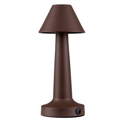 GloboStar® MOLLY 76519 Επαναφορτιζόμενο Επιτραπέζιο Φωτιστικό Πορτατίφ LED 1.5W 105lm 120° DC 5V IP44 Θερμό Λευκό 2700K Dimmable Καφέ Αλουμίνιο - Μ10 x Π10 x Υ23cm - 2 Xρόνια Εγγύηση