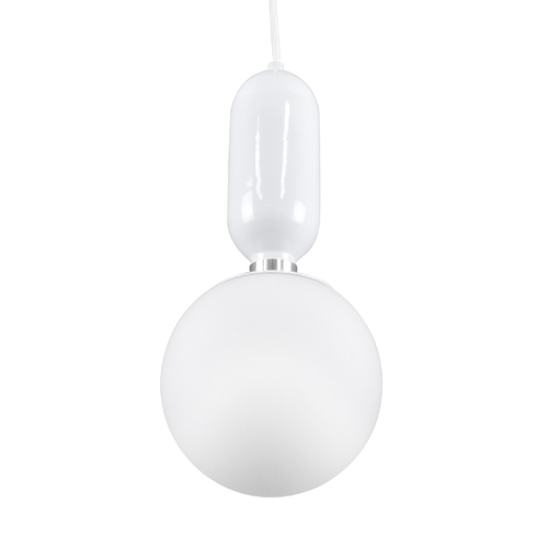 GLOBOSTAR® MAVERICK 00944 Μοντέρνο Κρεμαστό Φωτιστικό Οροφής με Ντουί 1 x E27 AC 220-240V IP20 - Λευκό - Μ15 x Π15 x Υ33cm