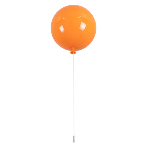 GLOBOSTAR® BALLOON 00650 Παιδικό Φωτιστικό Οροφής με Ντουί 1 x E27 AC 220-240V IP20 - Πορτοκαλί - Μ30 x Π30 x Υ33cm