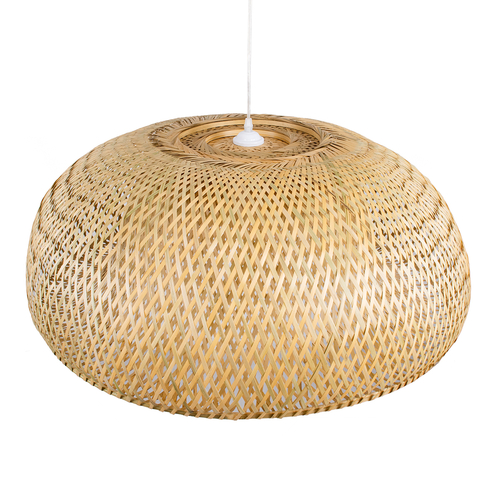 GLOBOSTAR® SAN TROPEZ 00674 Boho Κρεμαστό Φωτιστικό Οροφής με Ντουί 1 x E27 AC 220-240V IP20 - Μπεζ - Μ80 x Π80 x Y28cm