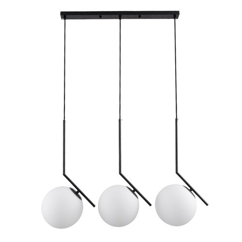 GLOBOSTAR® MONROE 00954 Μοντέρνο Κρεμαστό Φωτιστικό Οροφής με Ντουί 3 x E27 AC 220-240V IP20 - Μαύρο & Λευκό - Μ74 x Π25 x Υ50cm