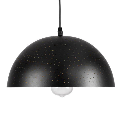 GLOBOSTAR® SOLANA 01301 Μοντέρνο Κρεμαστό Φωτιστικό Οροφής με Ντουί 1 x E27 AC 220-240V IP20 - Μαύρο & Χρυσό - Μ30 x Π30 x Υ15cm