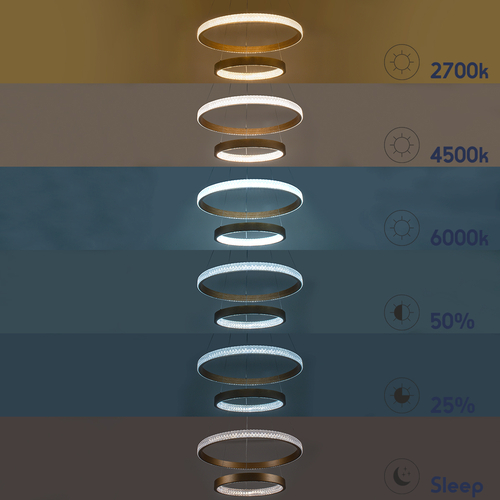 GLOBOSTAR® DIAMOND DUO 61150 Μοντέρνο Κρεμαστό Φωτιστικό Οροφής LED 75W 8743lm 360° AC 220-240V IP20 Ρυθμιζόμενο Λευκό CCT με Χειριστήριο από 2700K έως 6000K Dimmable - Lumileds SMD Chip - Μαυρό Ματ - Μ60 x Π60 x Υ60cm - 3 Χρόνια Εγγύηση