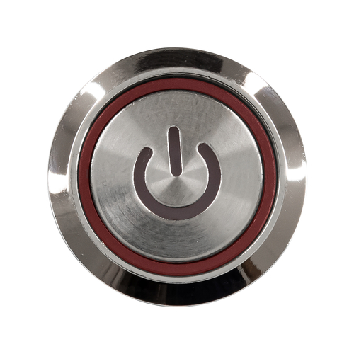 GLOBOSTAR® BUTTON 70771 Φωτιζόμενος Χωνευτός Διακόπτης On/Off LED AC 220-240V 1 x 3A 690W Max Αδιάβροχο IP65 Κόκκινο - Μ1.8 x Π1.8 x Υ2cm