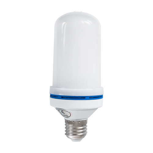 GLOBOSTAR® TUBATO 76075 Λάμπα E27 LED 9W 350lm 260° AC 220-240V IP20 Πορτοκαλί 1800K με Εφέ Φλόγας & Αναστροφή - Λευκό Γαλακτερό - Μ6 x Π6 x Υ15cm - 2 Χρόνια Εγγύηση
