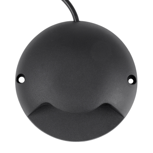 GLOBOSTAR® STEP-LUNA 90616 Αρχιτεκτονικό Φωτιστικό Διαδρόμου/Σκαλοπατιού LED 3W 330lm 10° DC 24V Αδιάβροχο IP65 Θερμό Λευκό 2700K Dimmable - Μαύρο - Φ12 x Υ3cm - 3 Χρόνια Εγγύηση