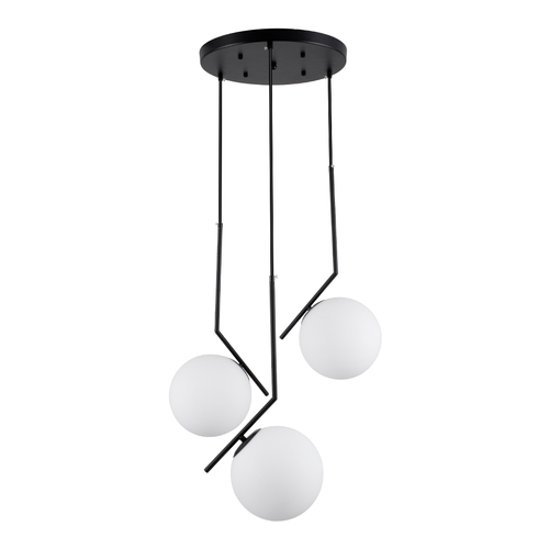 GLOBOSTAR® MONROE 00952 Μοντέρνο Κρεμαστό Φωτιστικό Οροφής με Ντουί 3 x E27 AC 220-240V IP20 - Μαύρο & Λευκό - Μ60 x Π60 x Υ50cm