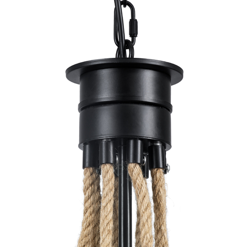 GLOBOSTAR® PENNSYLVANIA 00541 Vintage Κρεμαστό Φωτιστικό Οροφής με Ντουί 6 x E14 AC 220-240V IP20 - Μαύρο & Μπεζ - Μ64 x Π64 x Υ63cm