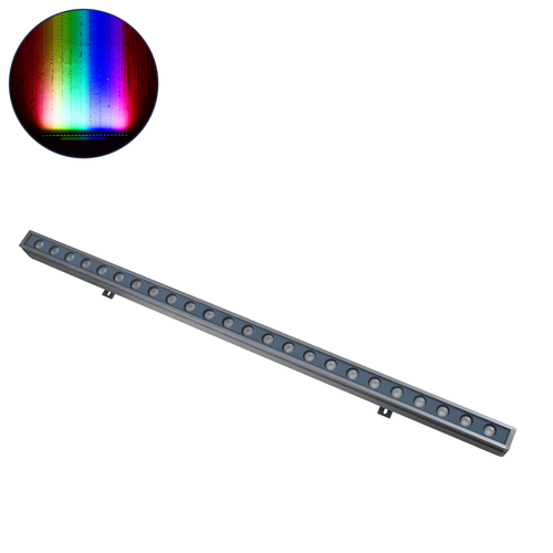 GLOBOSTAR® WASHERFAIA 90185 Μπάρα Φωτισμού Wall Washer με Αντιθαμβωτική Γρίλια LED 36W 3060lm 30° DC 24V Αδιάβροχο IP65 Πολύχρωμο RGBW Dimmable DMX512 - Bridgelux SMD Chip - Γκρι Ανθρακί - Μ100 x Π4 x Υ5cm - 3 Χρόνια Εγγύηση