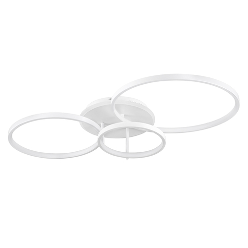 GLOBOSTAR® NEMESIS 61109 Μοντέρνο Φωτιστικό Οροφής LED 98W 11858lm 360° AC 220-240V IP20 Ρυθμιζόμενο Λευκό CCT με Χειριστήριο από 2700K έως 6000K Dimmable - Lumileds SMD Chip - Λευκό Ματ - Μ89 x Π60 x Υ19cm - 3 Χρόνια Εγγύηση