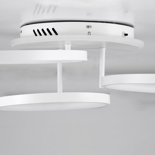 GLOBOSTAR® NEMESIS 61109 Μοντέρνο Φωτιστικό Οροφής LED 98W 11858lm 360° AC 220-240V IP20 Ρυθμιζόμενο Λευκό CCT με Χειριστήριο από 2700K έως 6000K Dimmable - Lumileds SMD Chip - Λευκό Ματ - Μ89 x Π60 x Υ19cm - 3 Χρόνια Εγγύηση